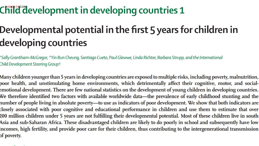 www.ninidata.com | ما دیگر نمی توانیم عدم تحرک را توجیه کنیم.پتانسیل تکاملی کودکان زیر پنج سال در کشورهای در حال توسعه